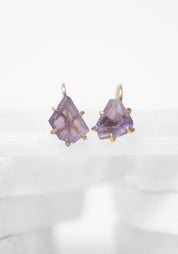 14k-18k Gold Rose de France Amethyst Hook Earrings