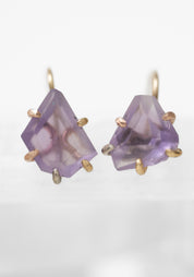14k-18k Gold Rose de France Amethyst Hook Earrings