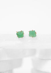 14k Gold Chrysoprase Petite Studs
