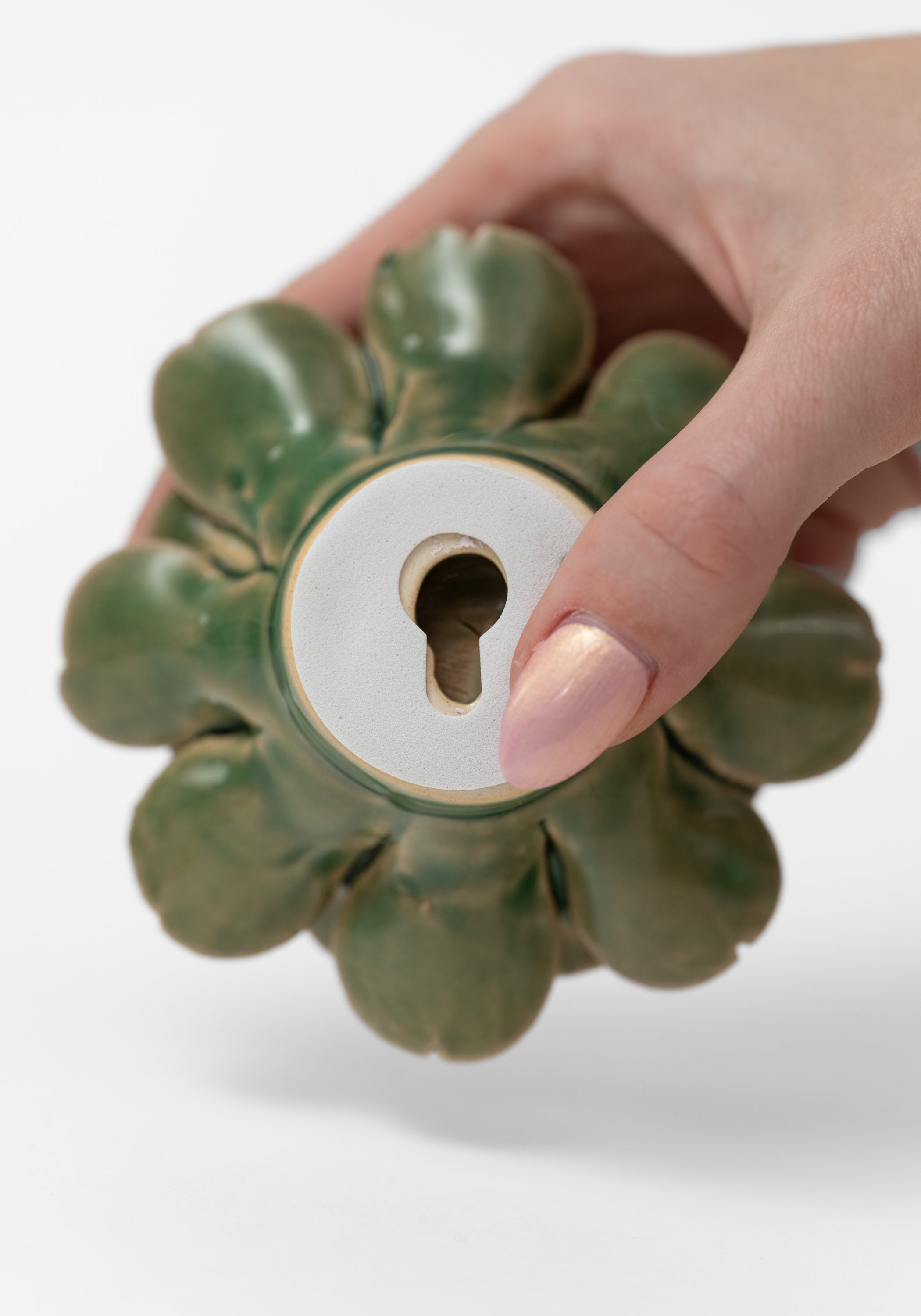 Green Ceramic Tea Rose Wall Art - December Thieves