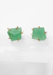 14k Gold Chrysoprase Petite Studs