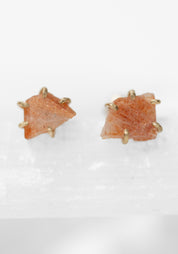 14k Gold Sunstone Petite Studs