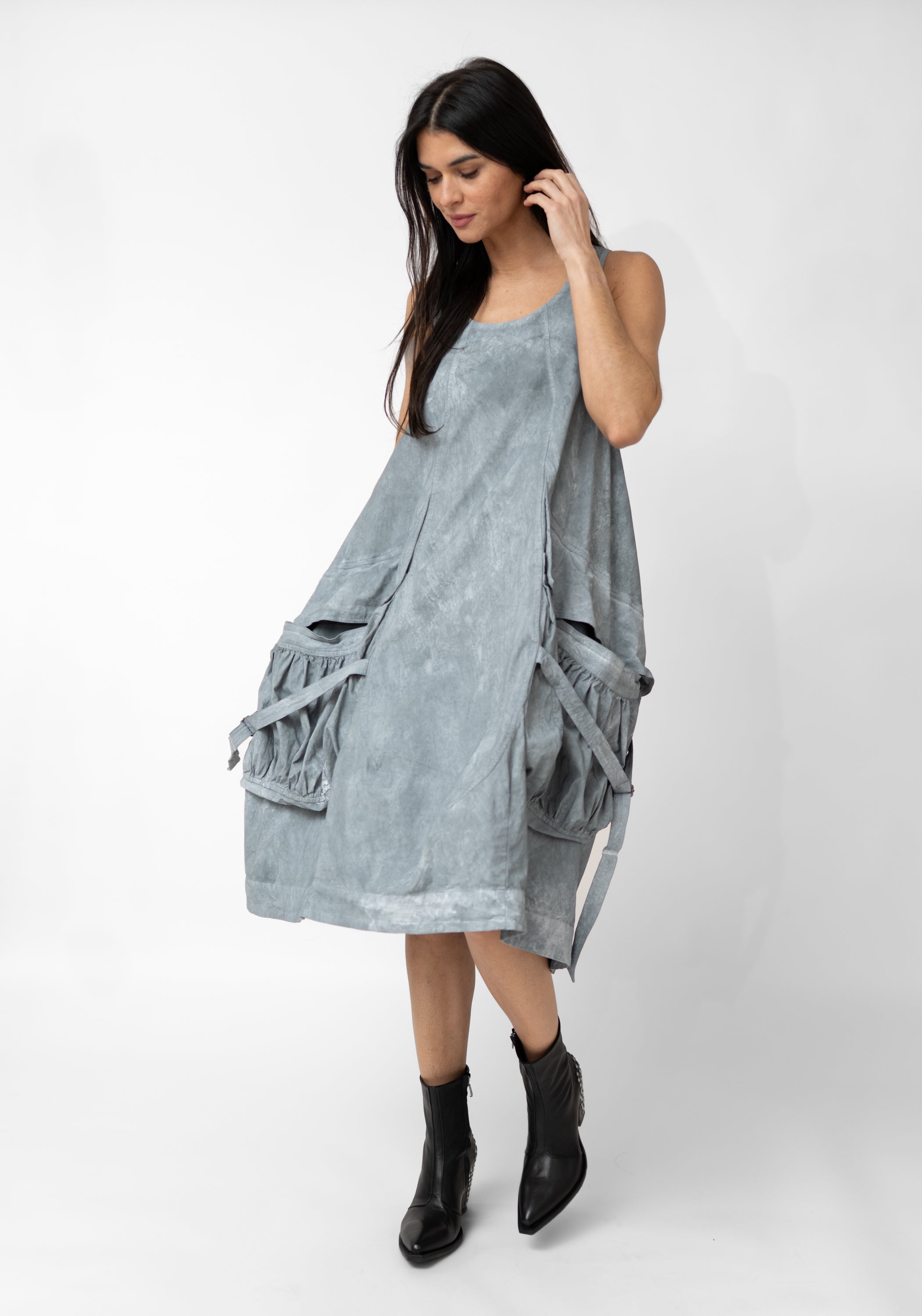 Oversized Wrapped Pocket Detail Midi Tank Dress - December Thieves