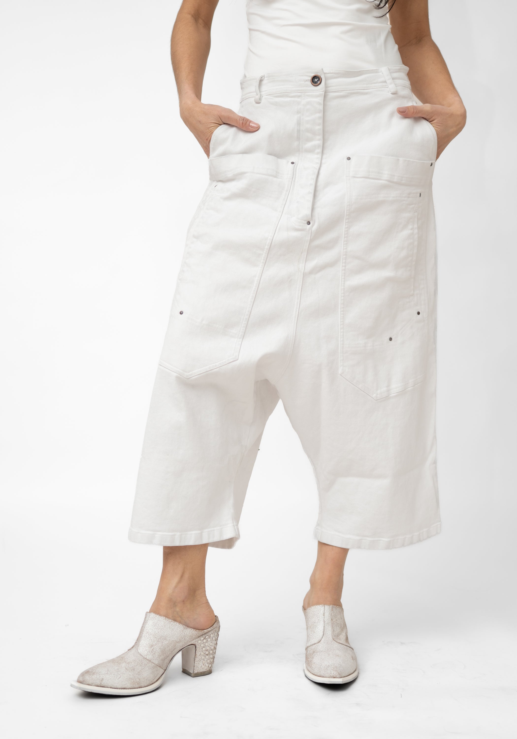 Bold Pocket Detail Wide Leg Drop Seat Pants - December Thieves
