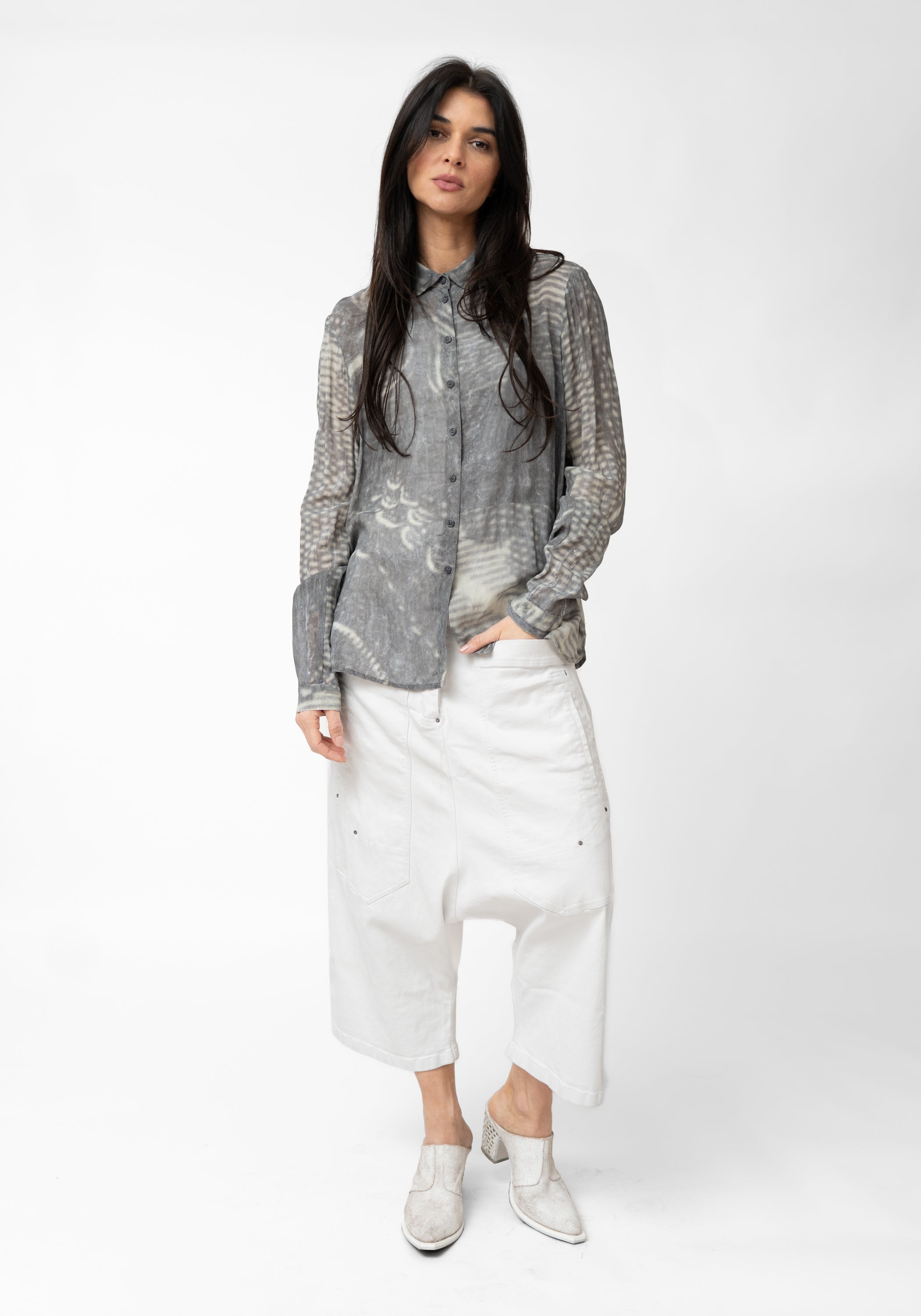 Printed Semi-Sheer Blouse - December Thieves