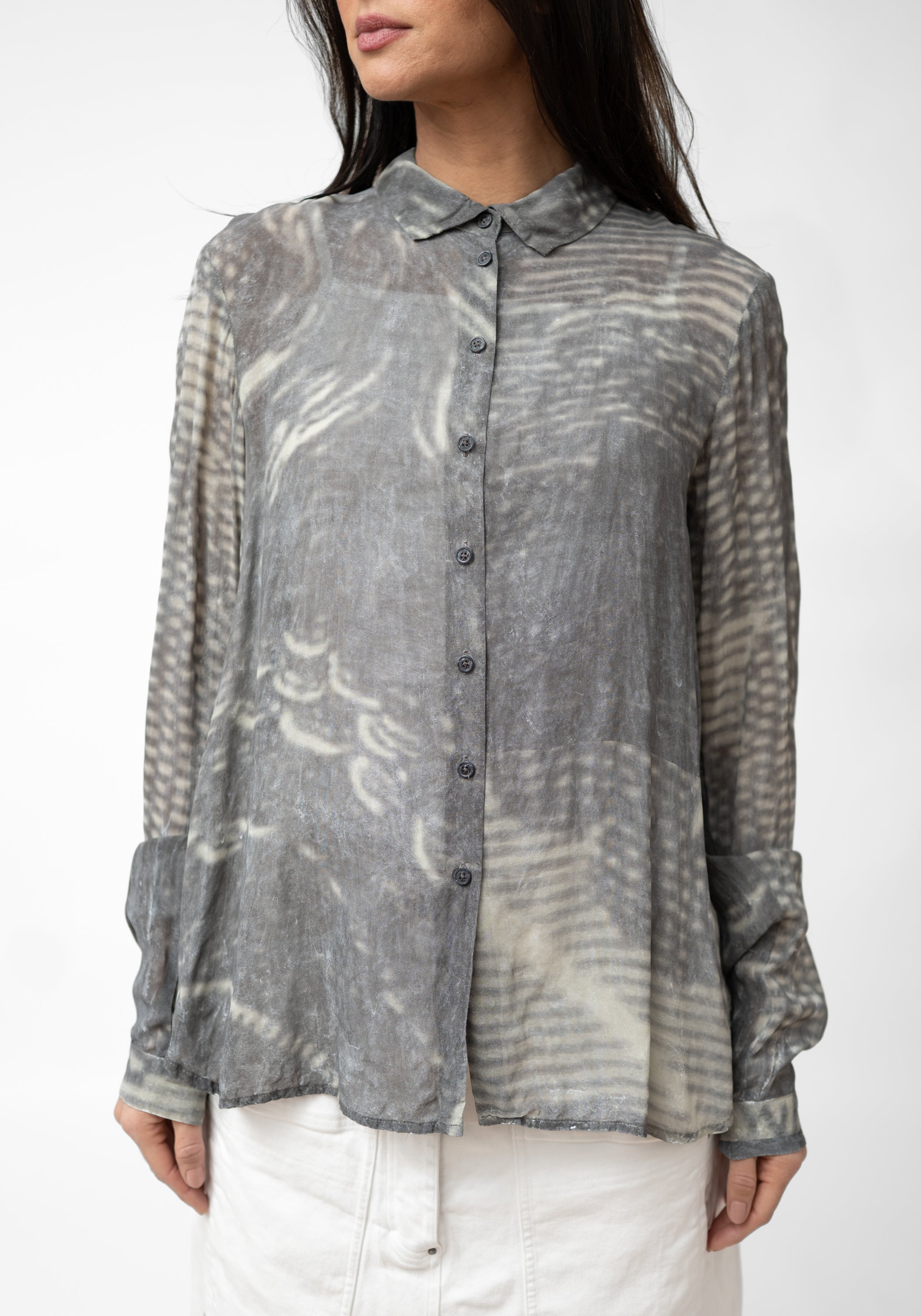Printed Semi-Sheer Blouse - December Thieves