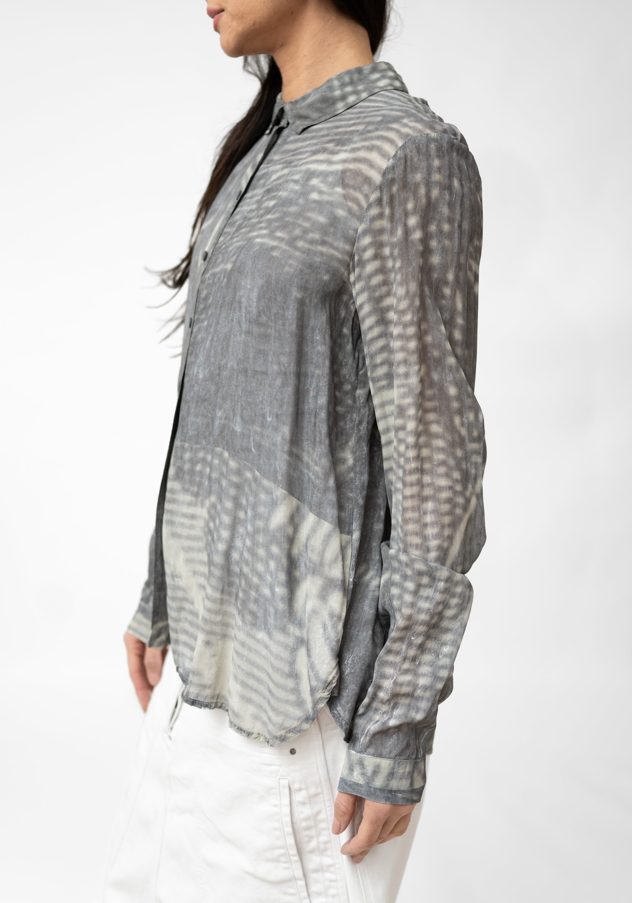 Printed Semi-Sheer Blouse - December Thieves