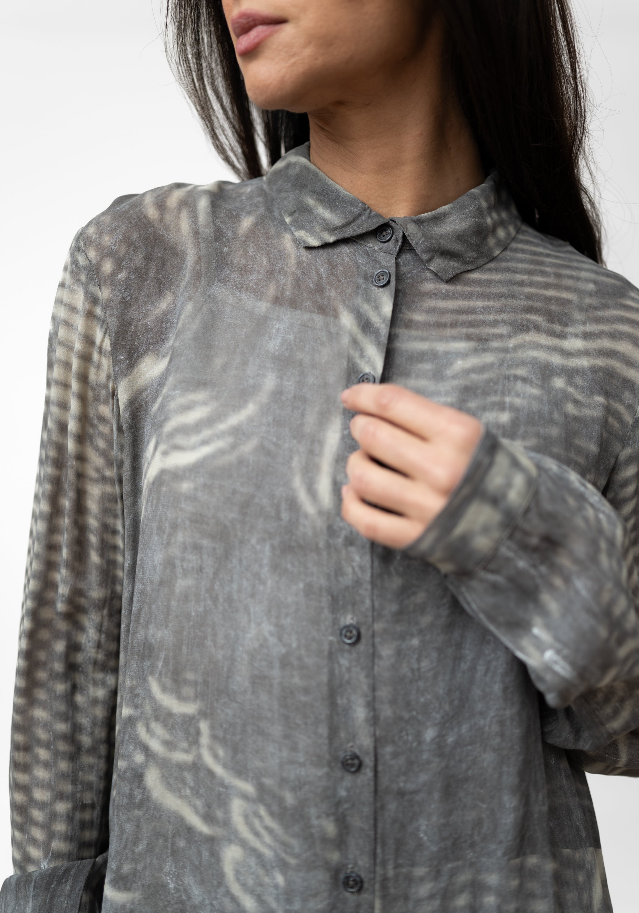 Printed Semi-Sheer Blouse - December Thieves