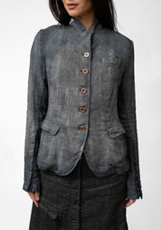 Tailored Hand Dyed Textured Linen Blend Jacket - December Thieves