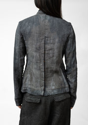 Tailored Hand Dyed Textured Linen Blend Jacket - December Thieves