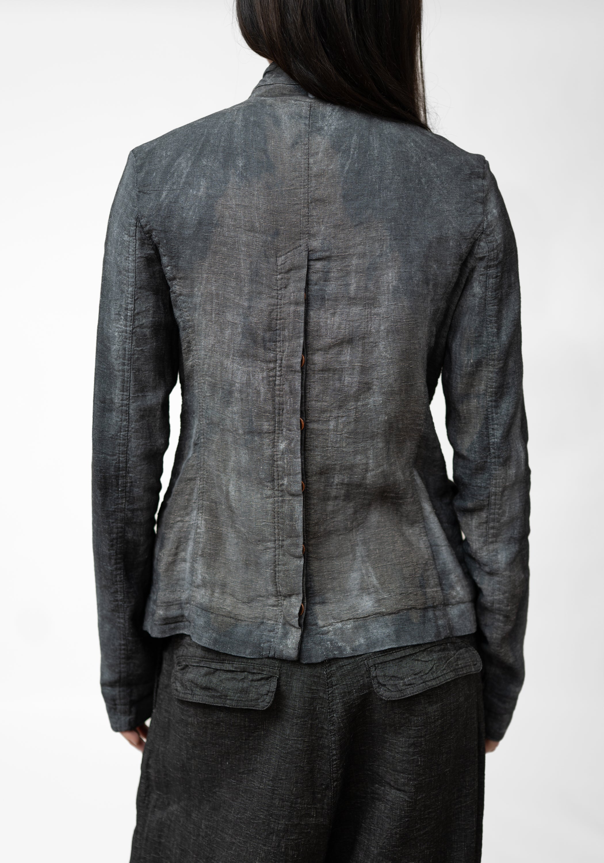 Tailored Hand Dyed Textured Linen Blend Jacket - December Thieves