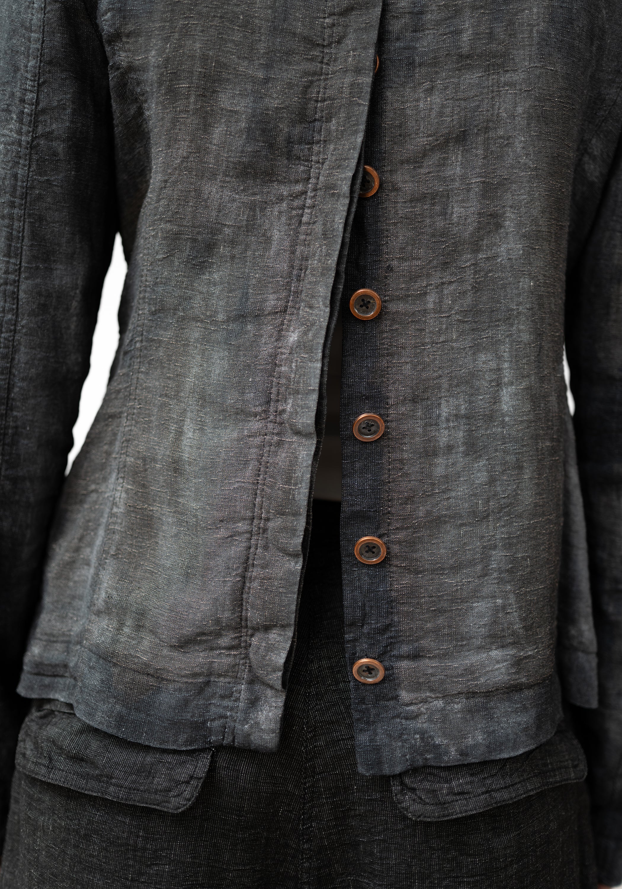 Tailored Hand Dyed Textured Linen Blend Jacket - December Thieves