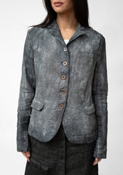 Tailored Hand Dyed Textured Linen Blend Jacket - December Thieves