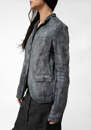 Tailored Hand Dyed Textured Linen Blend Jacket - December Thieves