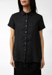 Gathered Back Panel Short Sleeve Blouse - December Thieves