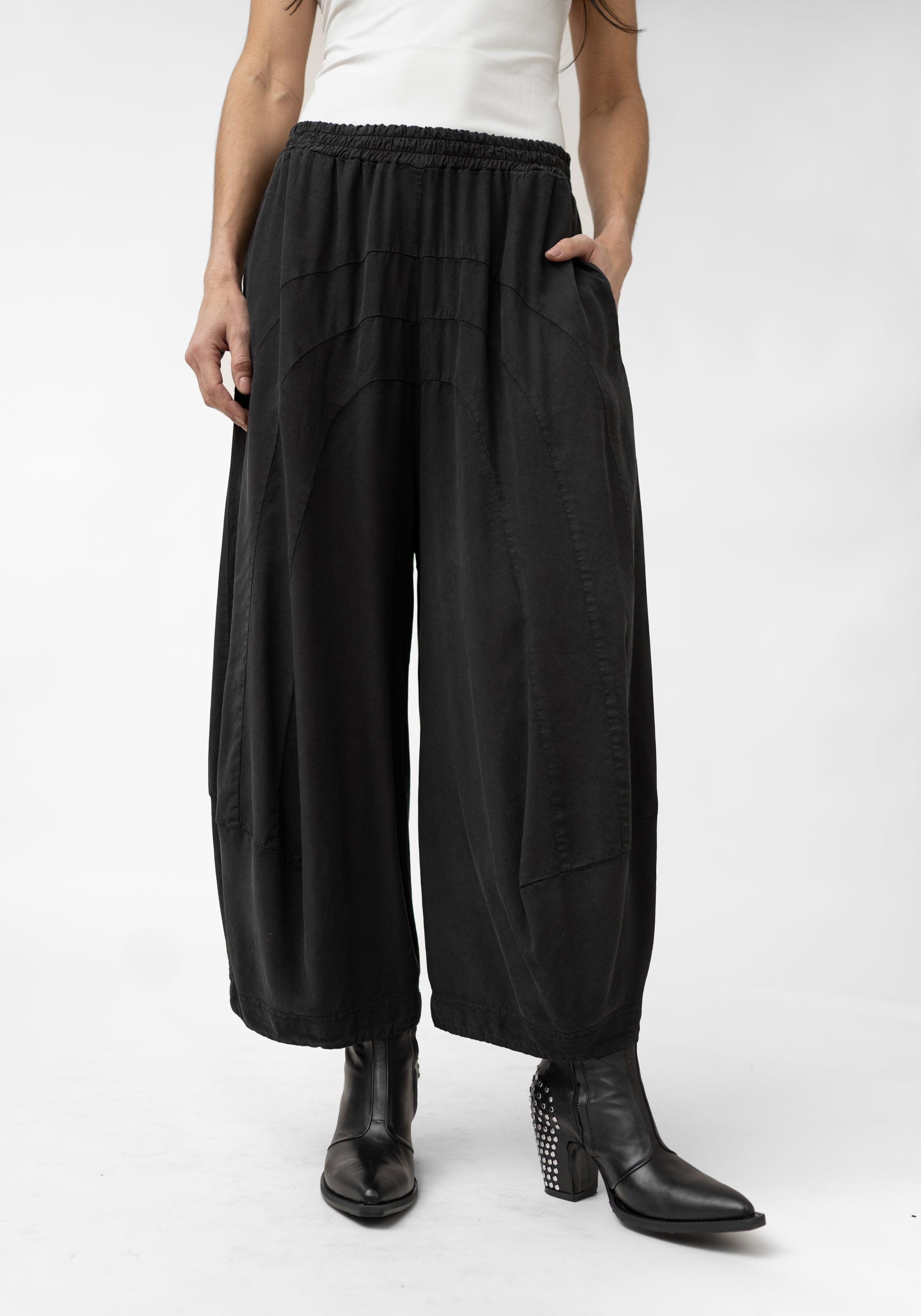 Paneled Tapered Wide Leg Pants - December Thieves