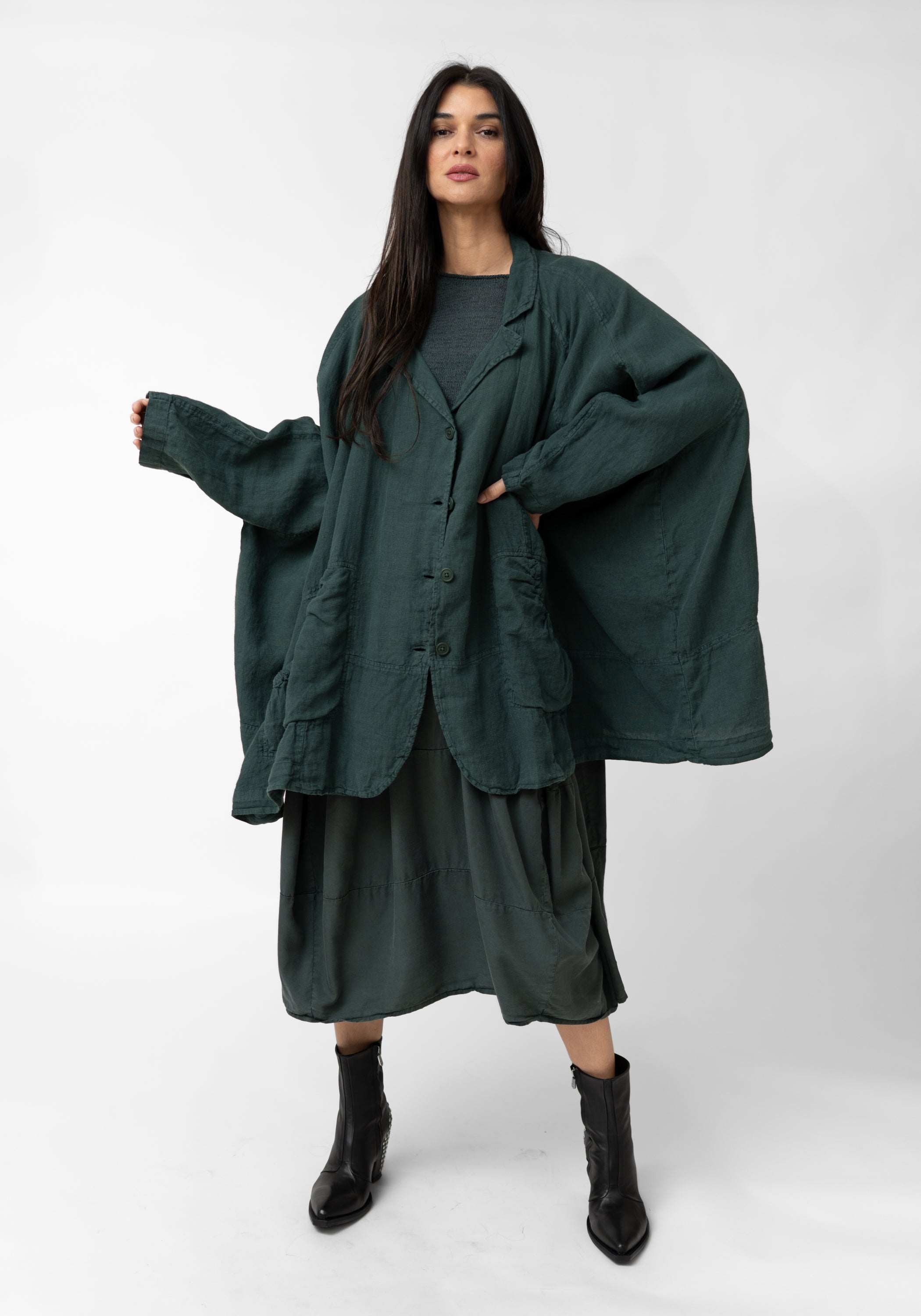 Oversized Drop Shoulder Linen Jacket - December Thieves