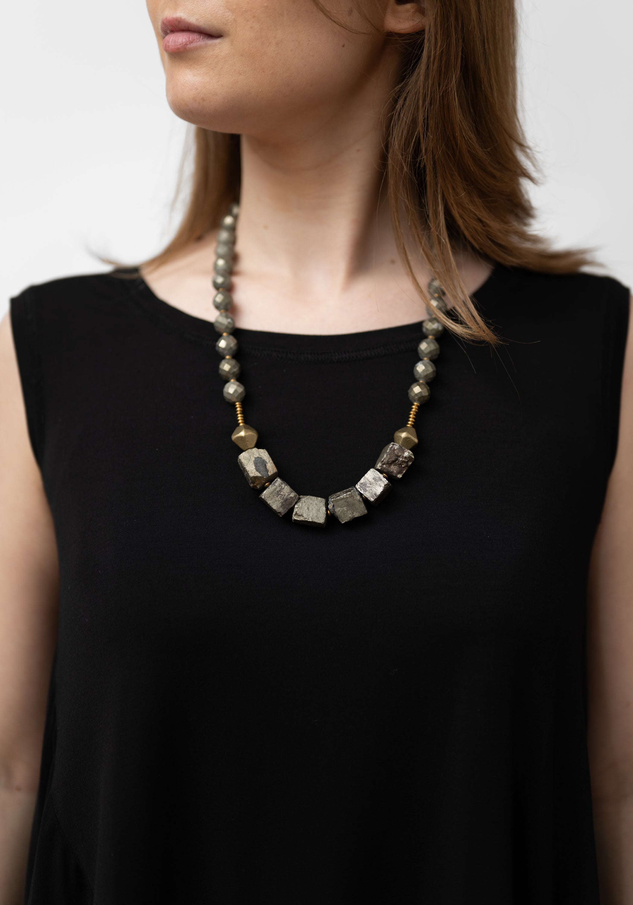 Pyrite and Brass Necklace - December Thieves