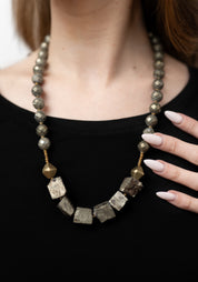 Pyrite and Brass Necklace - December Thieves