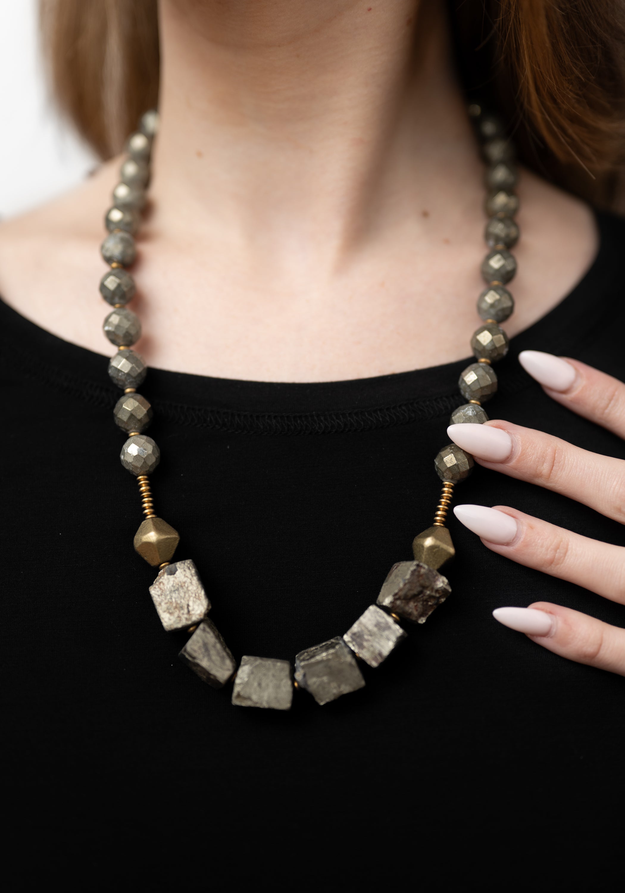 Pyrite and Brass Necklace - December Thieves