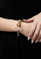 Crystal, Pyrite and Brass Bracelet - December Thieves