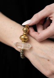 Crystal, Pyrite and Brass Bracelet - December Thieves