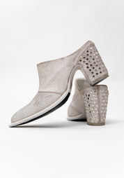 Camilla Rivet Hand Painted Off White Leather Mule - December Thieves