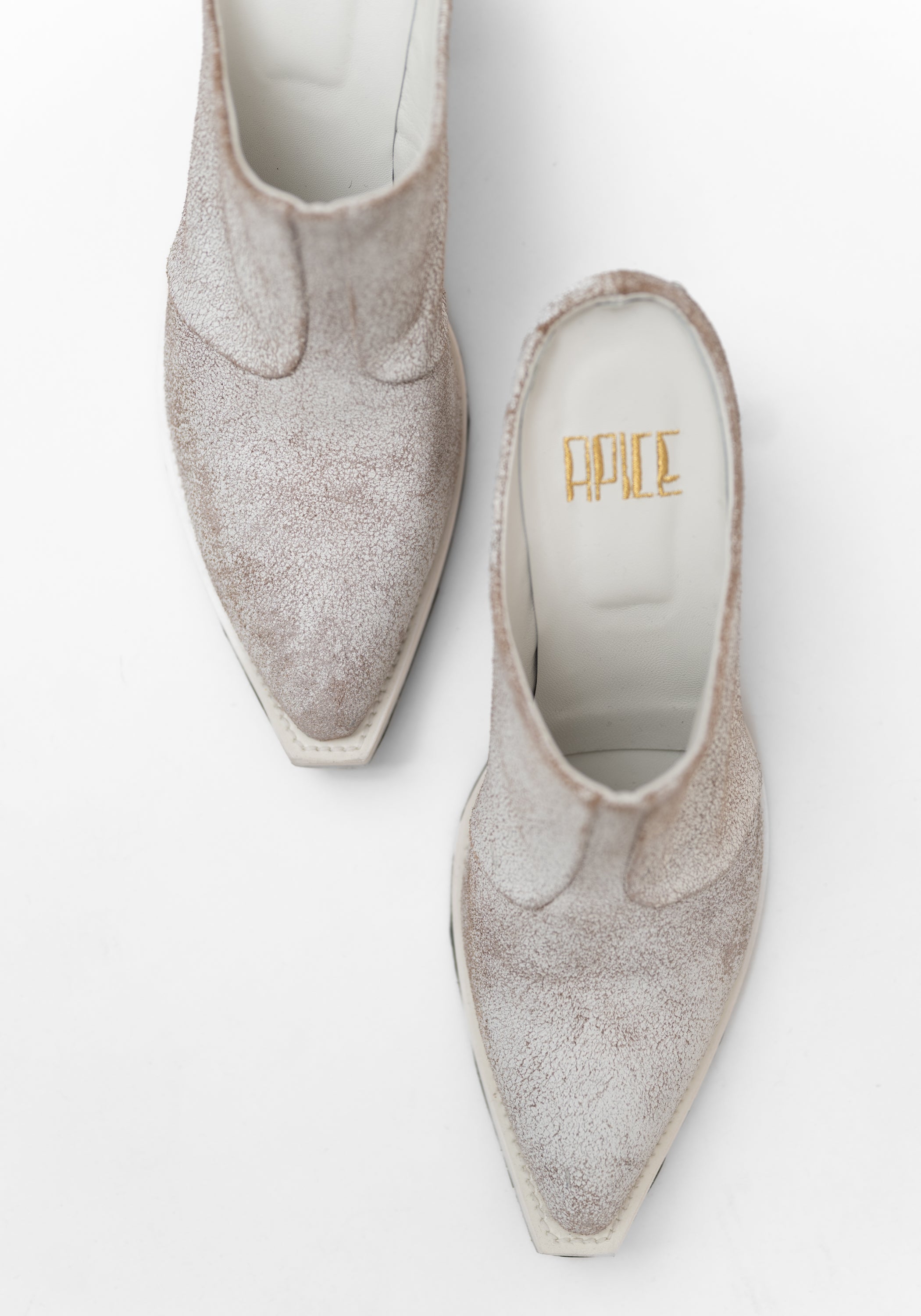 Camilla Rivet Hand Painted Off White Leather Mule - December Thieves