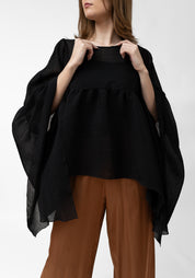 Gandi Oversized Semi-Sheer Textured Full Sleeve Top - December Thieves