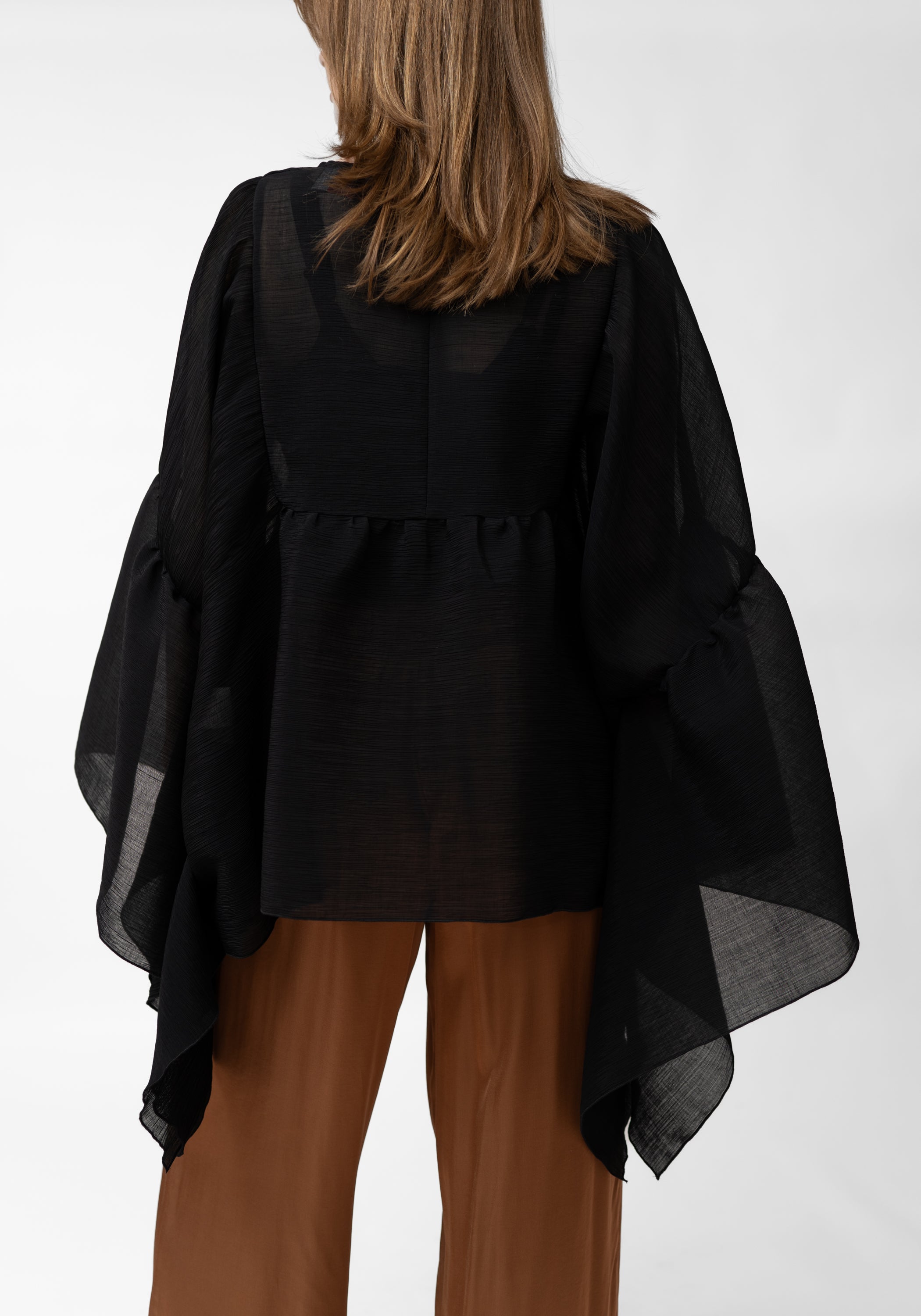 Gandi Oversized Semi-Sheer Textured Full Sleeve Top - December Thieves