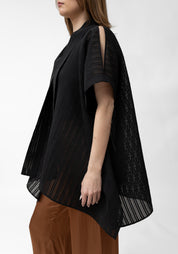 Ombra Semi-Sheer Stripe Open Front Jacket - December Thieves