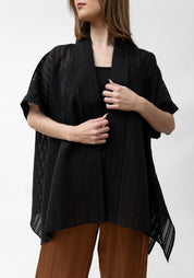 Ombra Semi-Sheer Stripe Open Front Jacket - December Thieves