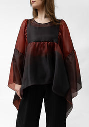 Orgos Oversized Semi-Sheer Ombre Full Sleeve Top - December Thieves