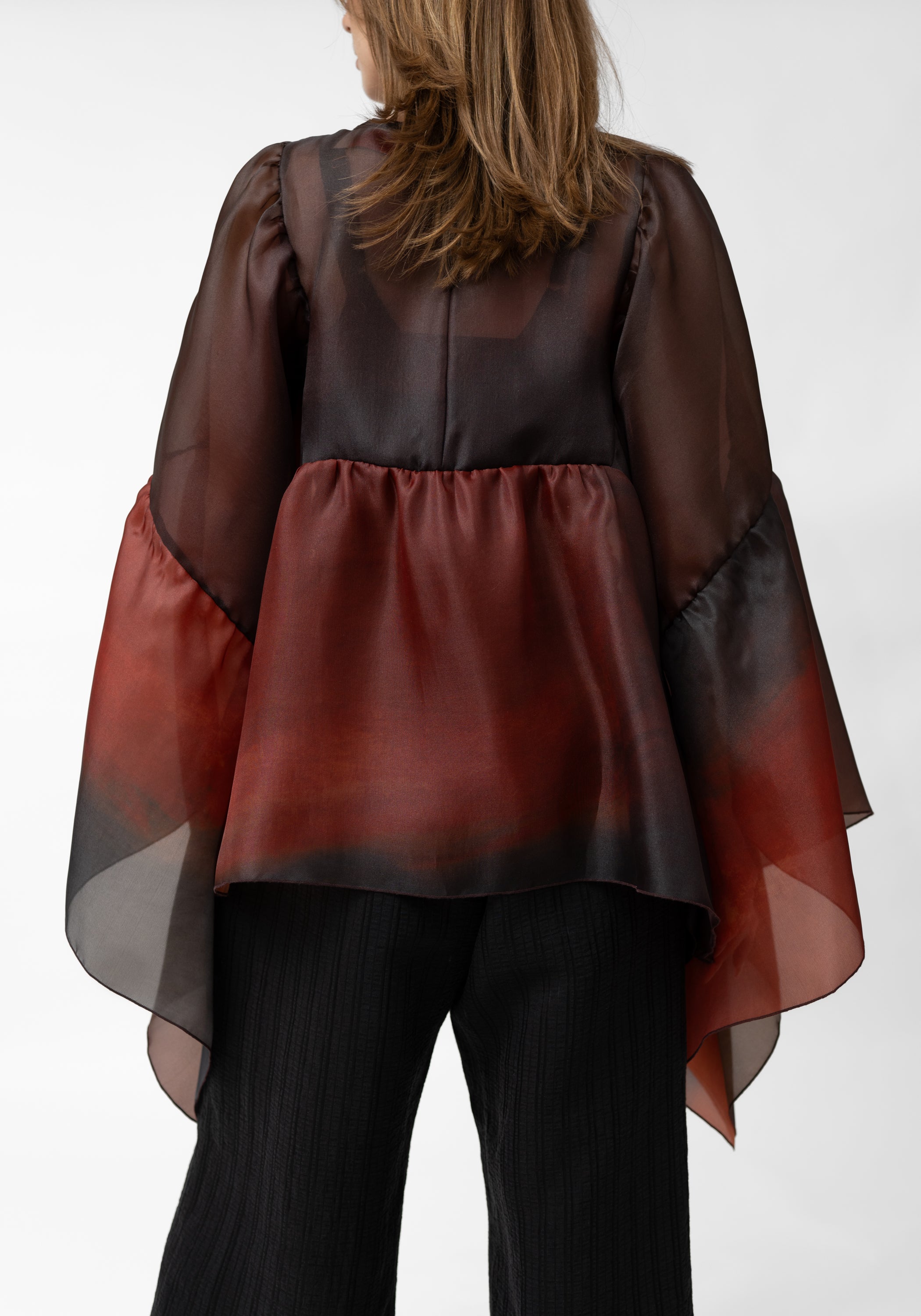 Orgos Oversized Semi-Sheer Ombre Full Sleeve Top - December Thieves