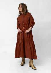 Oversized Gather Detail Button Front Dress - December Thieves