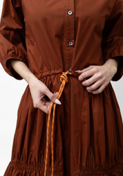 Oversized Gather Detail Button Front Dress - December Thieves