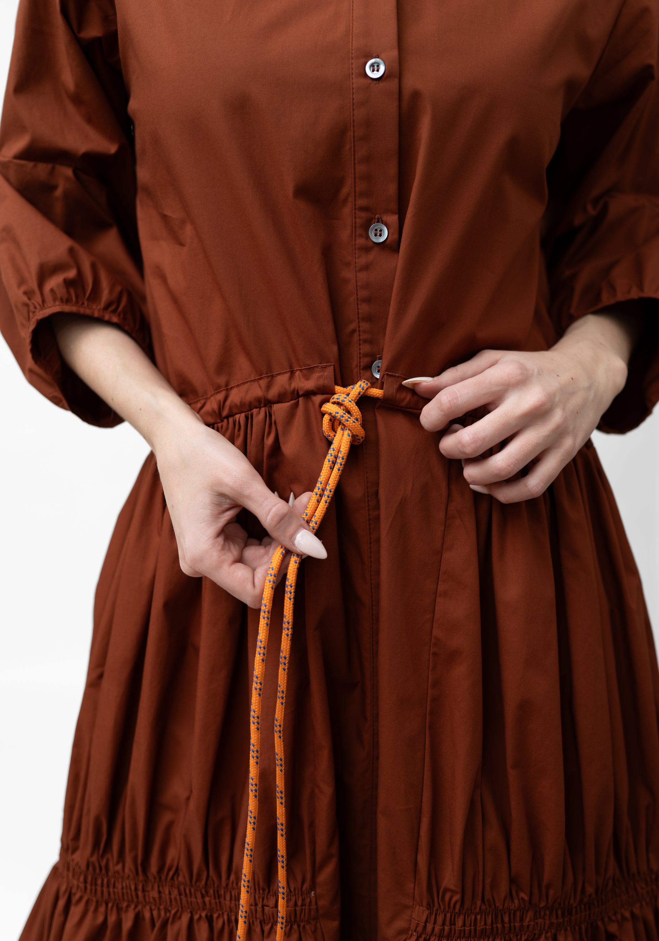 Oversized Gather Detail Button Front Dress - December Thieves