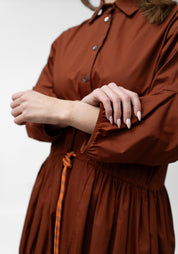 Oversized Gather Detail Button Front Dress - December Thieves