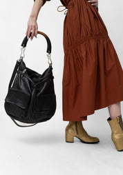 Oldis Black Leather Pockets Detail Bag - December Thieves