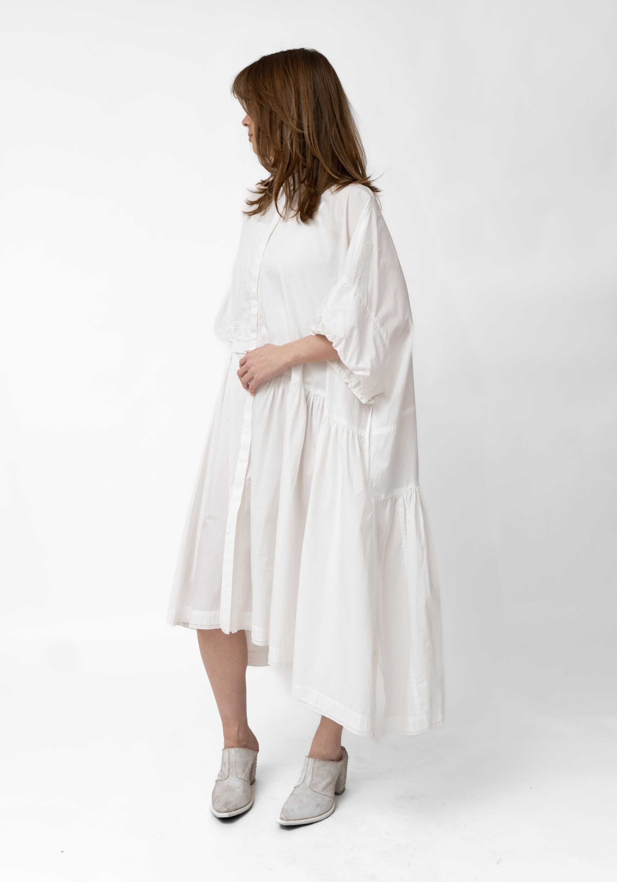 Oversized Asymmetric Gather Detail Shirt Dress - December Thieves