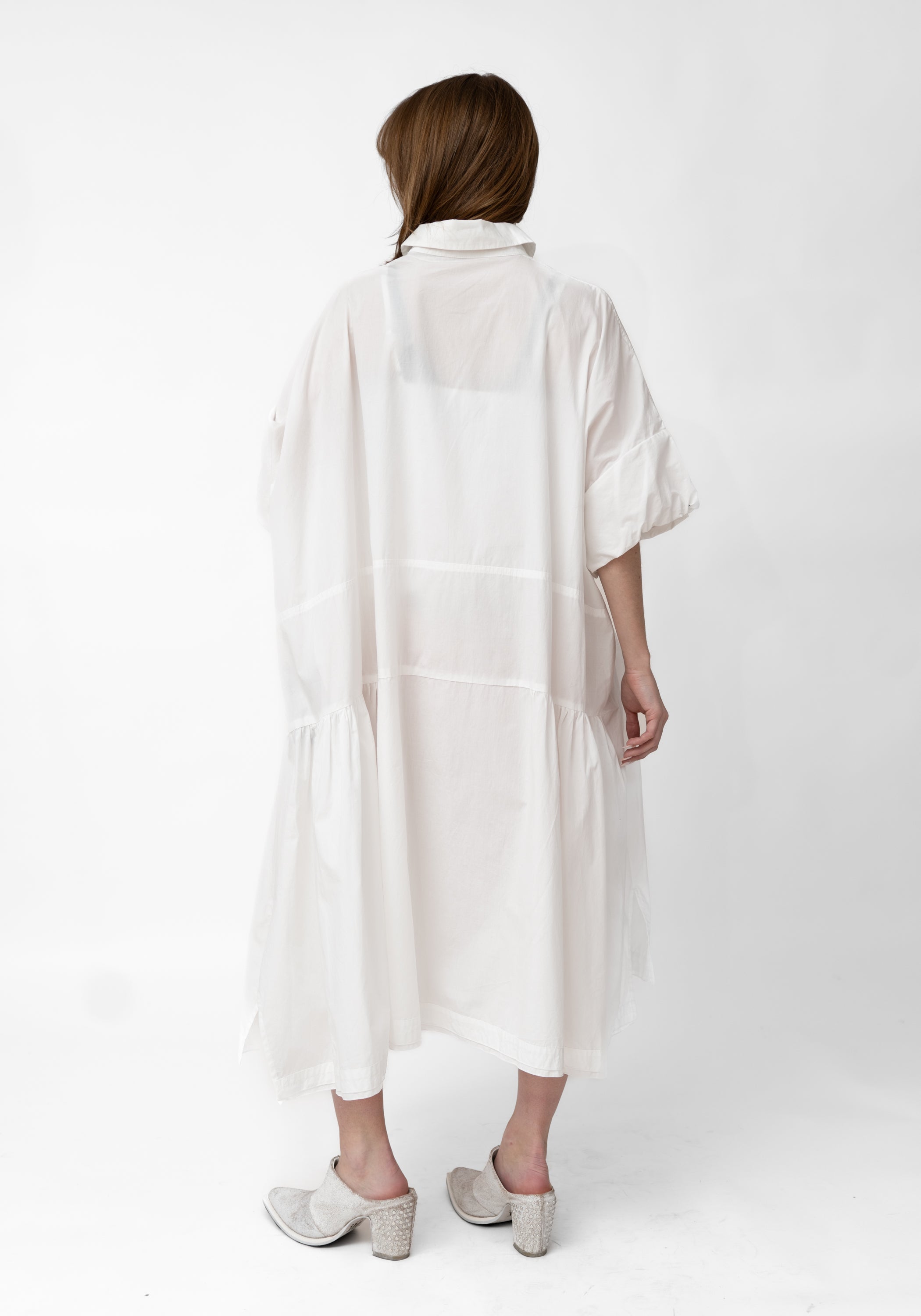 Oversized Asymmetric Gather Detail Shirt Dress - December Thieves