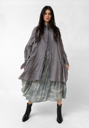 Gathered Back Wrapped Sleeve Detail Tunic Blouse - December Thieves