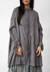 Gathered Back Wrapped Sleeve Detail Tunic Blouse - December Thieves