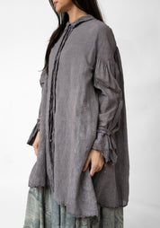 Gathered Back Wrapped Sleeve Detail Tunic Blouse - December Thieves