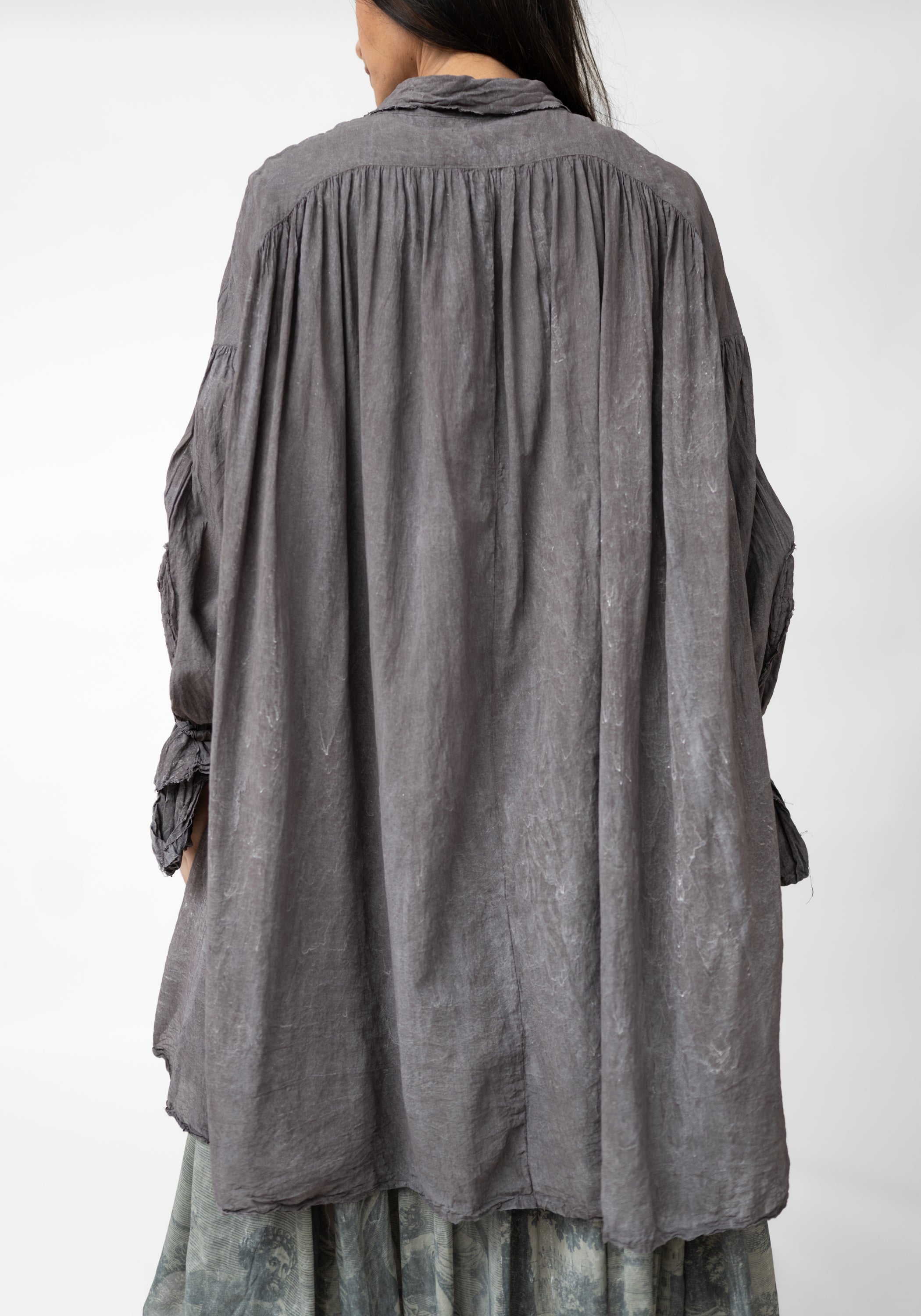 Gathered Back Wrapped Sleeve Detail Tunic Blouse - December Thieves