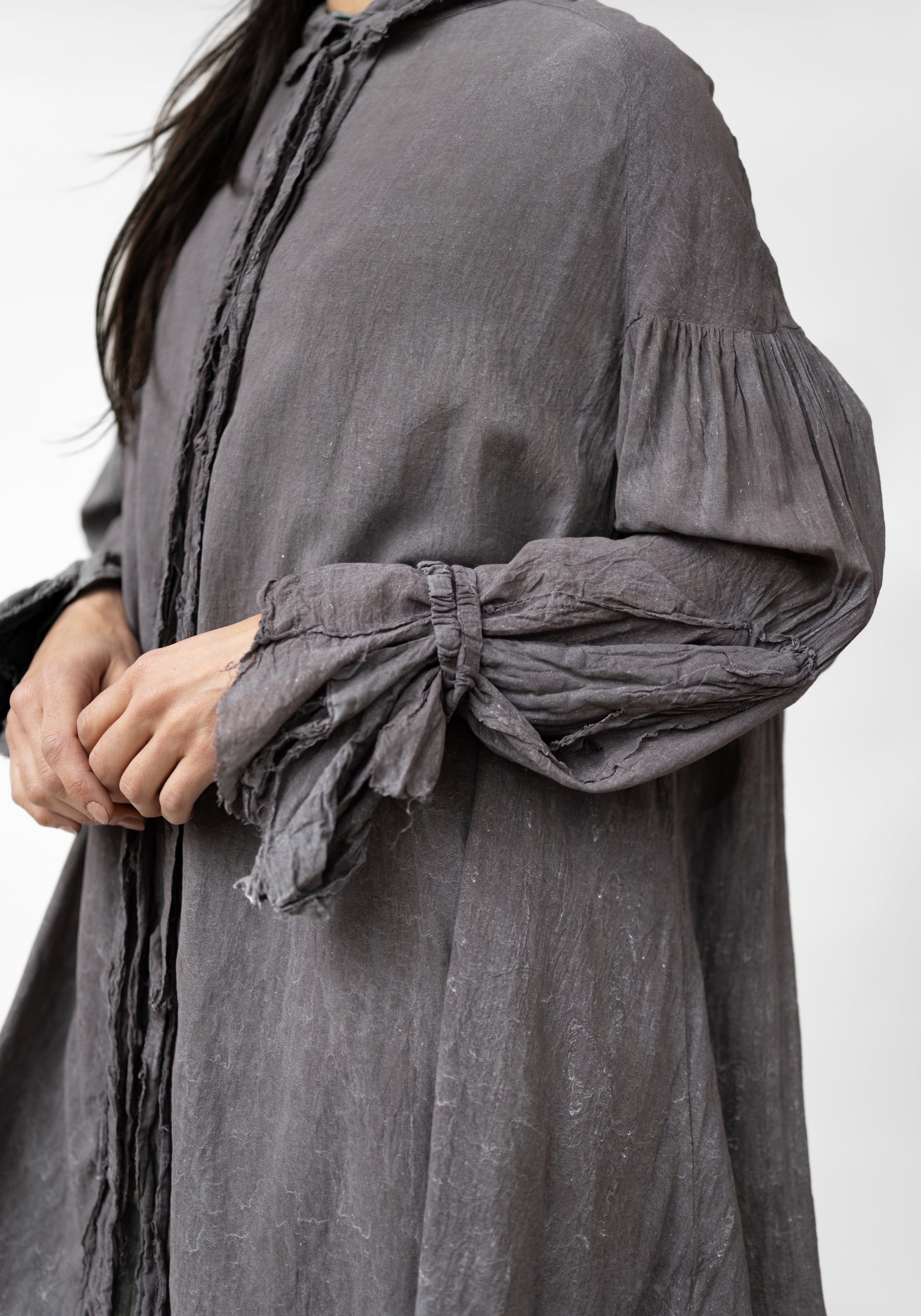 Gathered Back Wrapped Sleeve Detail Tunic Blouse - December Thieves