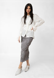 Tailored Blouse With Distressed Lace Cuffs - December Thieves