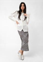 Tailored Blouse With Distressed Lace Cuffs - December Thieves