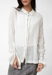 Tailored Blouse With Distressed Lace Cuffs - December Thieves