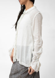 Tailored Blouse With Distressed Lace Cuffs - December Thieves